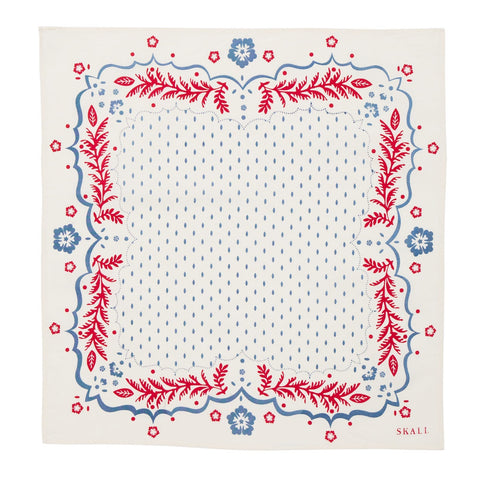 Juniper Scarf (Cream/Blue/Red)