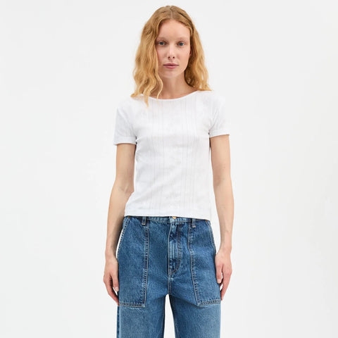 Anna Cap Sleeve Tee (Optic White)
