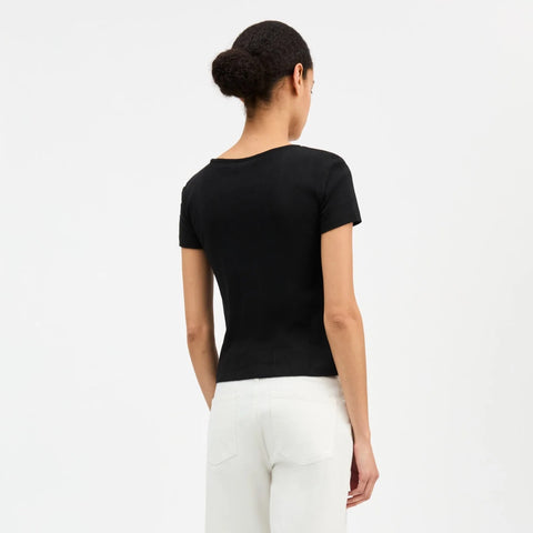 Anna Cap Sleeve Tee (Black)