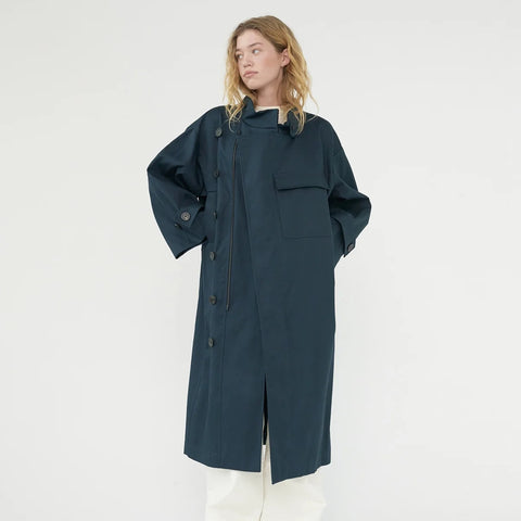Water Resistant Trench Coat (Navy)