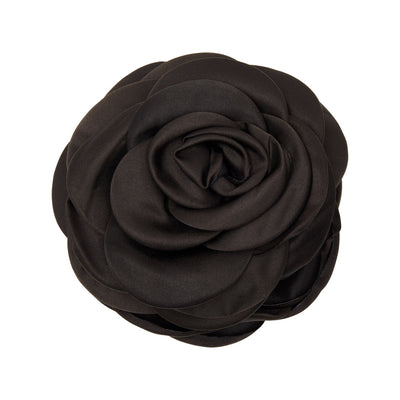 Pico - Giant Satin Rose Hårklemme (Black)