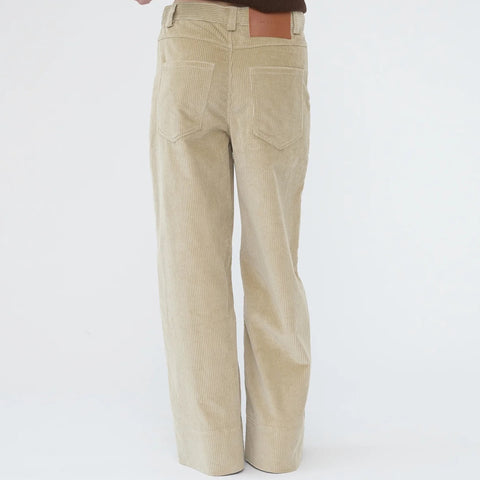Corduroy Wide Bukser (Beige)