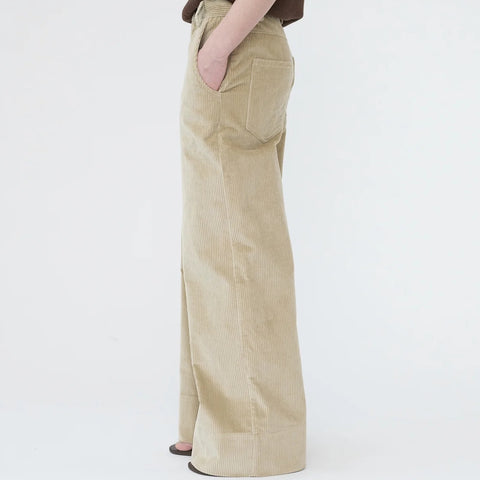 Corduroy Wide Bukser (Beige)