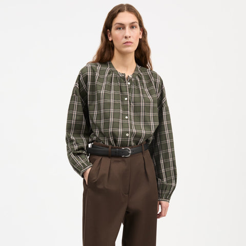 Cilla Skjorte (Green/White Check)