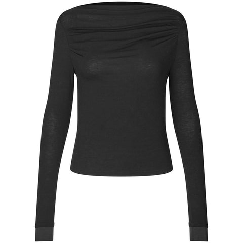 Bibi Drape Bluse (Black/Brown)