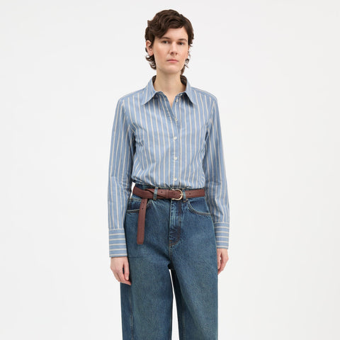 Fauna Skjorte (Blue/Black/White Stripe)