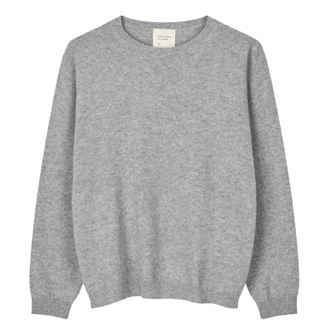 Women´s Oversized Roundneck Strik (Heather Grey Light)