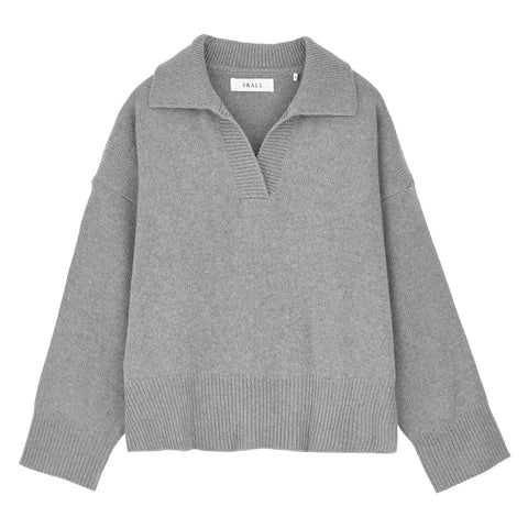 Dean V-Neck Strik (Grey Melange)