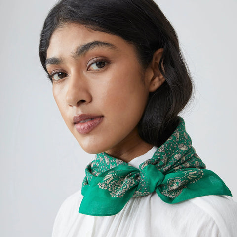 Cotton Foulard no.675 ( Oxford Green)