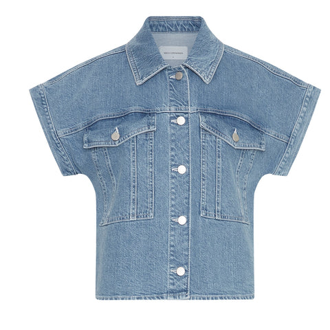Elida Ada SS Denim Skjorte (Light Blue Wash)
