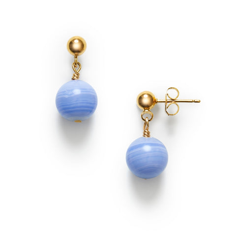 Float Øreringe (Blue Lace Agate)
