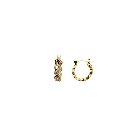 Elva Petite Crystal Øreringe (Guld)