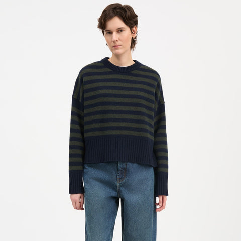 Campa Jumper (Navy/Dark Green Stripe)