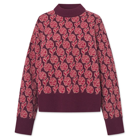 Colton Crewneck Strik (Rose Red)