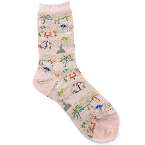 Summer Beach Strømper (Pink)