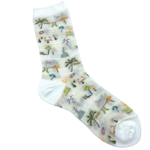 Summer Beach Strømper (Off White)