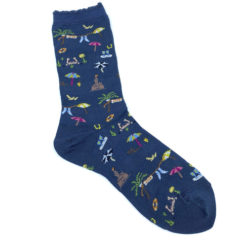 Summer Beach Strømper (Navy)