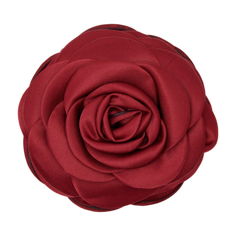Giant Satin Rose Hårklemme (Wine)