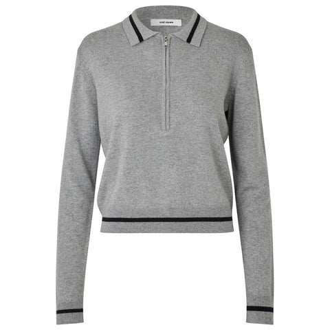 Vika Zip Polo (Grey Melange)